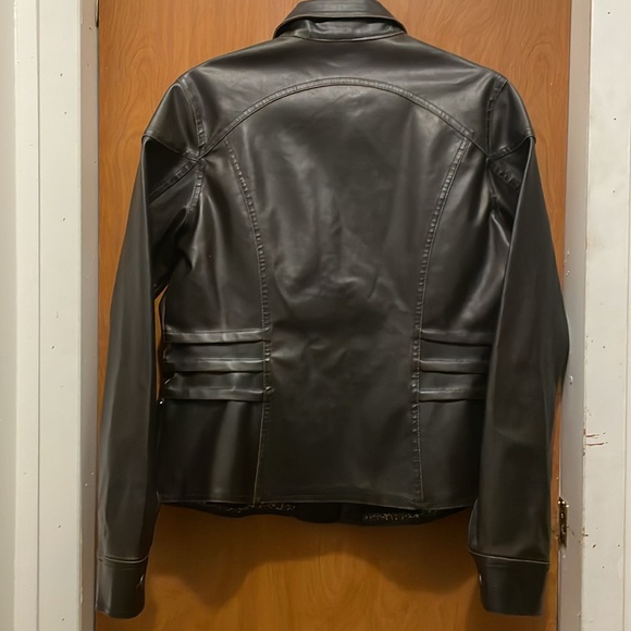 Vintage No Boundaries Dark Brown leather like Jacket size L 11/13 - Picture 2 of 11